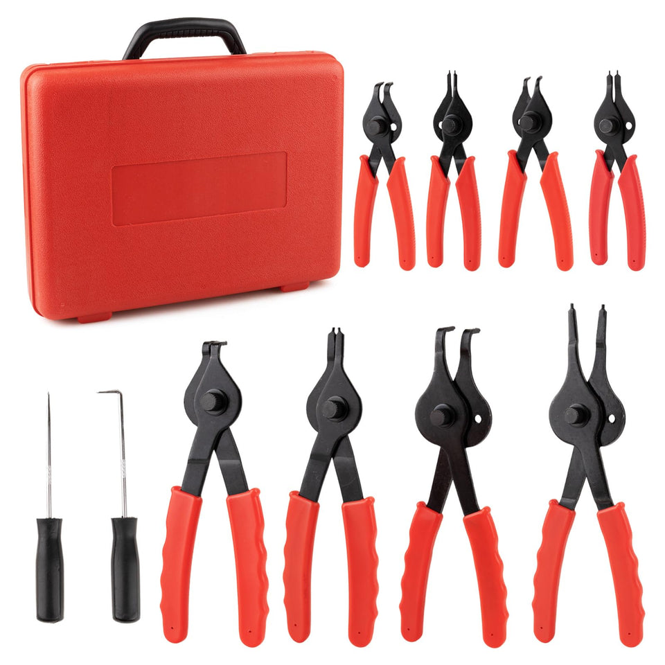 Syizyen 10-piece snap ring pliers set with case for organized toolkit efficiency.