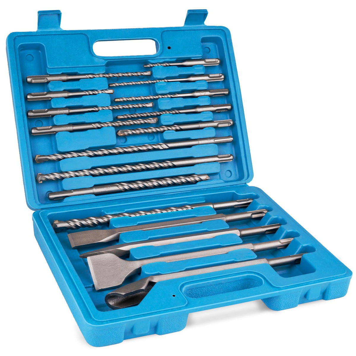 Syizyen 17pcs SDS-Plus drill bits set in case for organized concrete drilling tasks