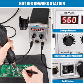 Syizyen 8586D dual digital displays simplify simultaneous soldering and hot air tasks