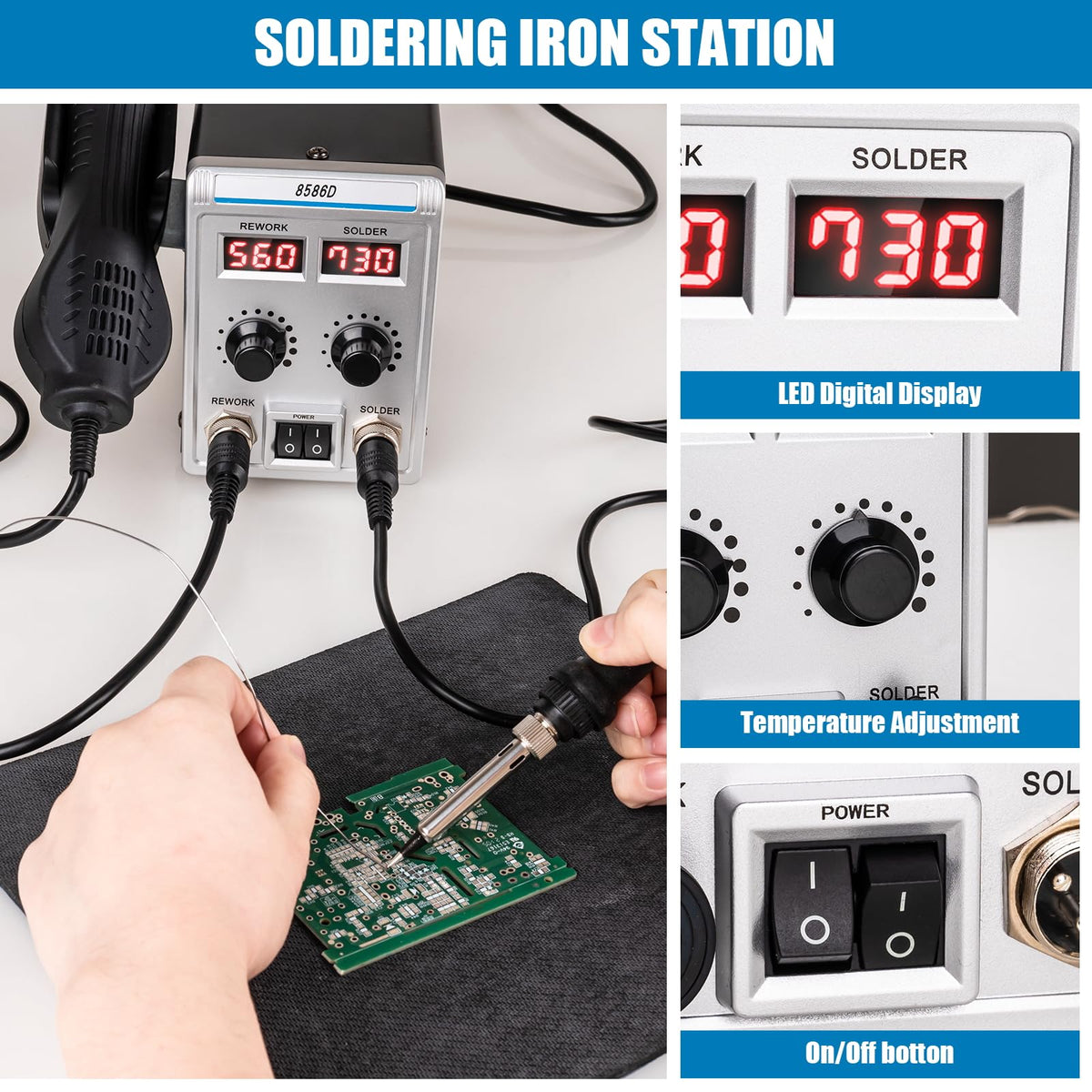 Syizyen 8586D temperature adjustment dials enable precise preset ranges