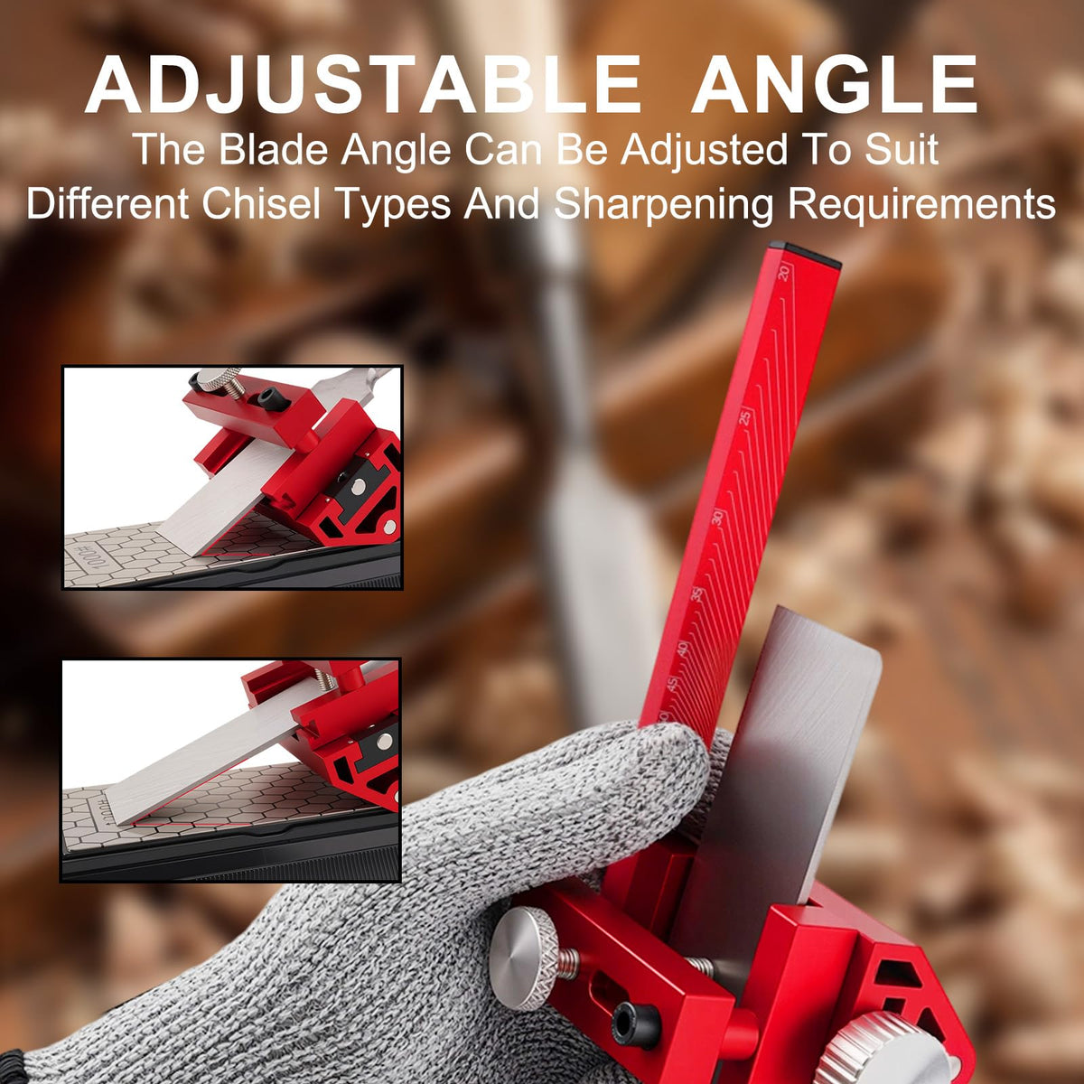 Syizyen honing jig with widened roller supports various chisels.