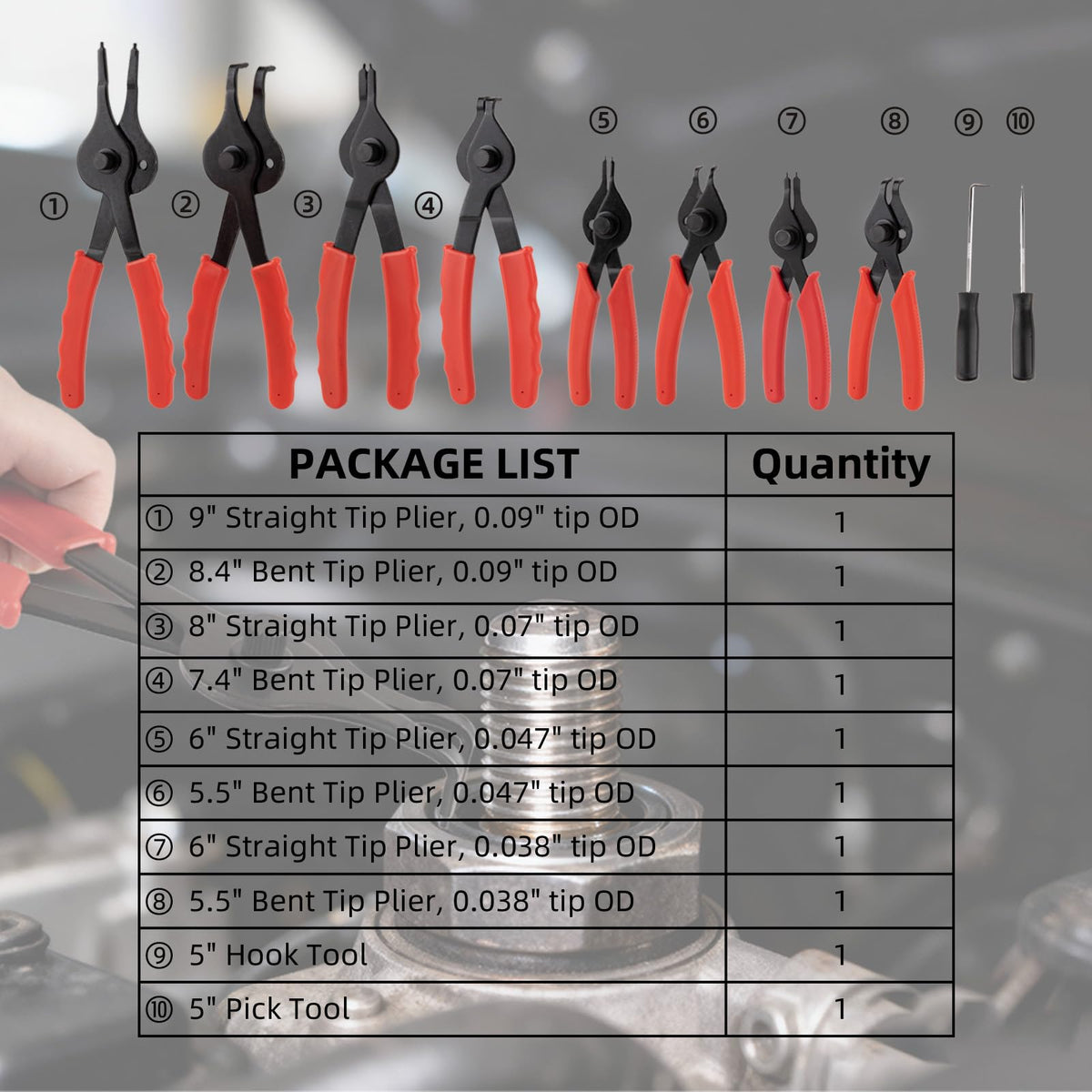Syizyen snap ring pliers showing internal/external conversion feature.