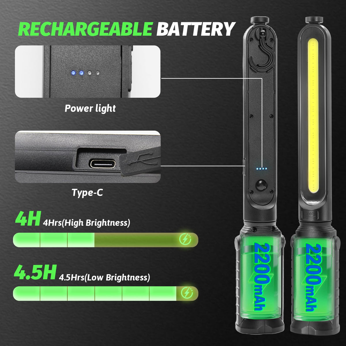 4400mAh battery with USB-C charging for long use and quick top-ups