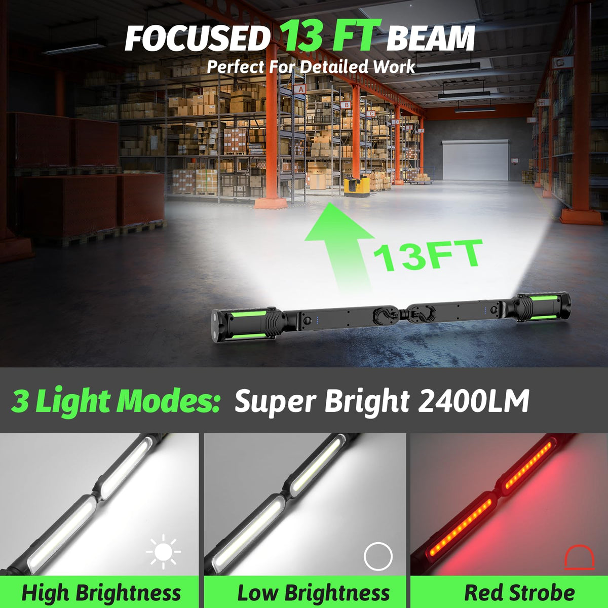 Includes two lights, two cables, and a 1-year warranty for peace of mind