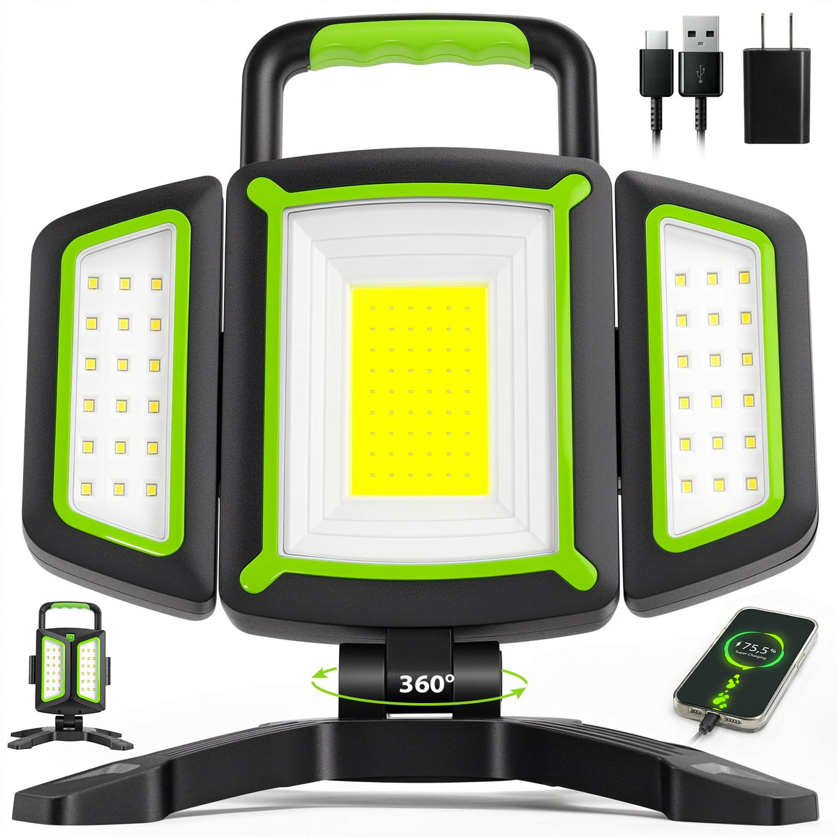 SYLSTAR 30W work light with magnetic attachment for hands-free garage lighting.