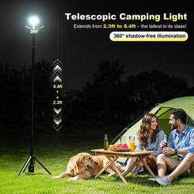 SYLSTAR telescopic stand extended for overhead lighting from 2.3 to 8.4 feet