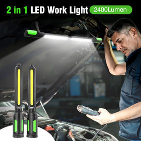 SYLSTAR work light with concealed hooks for versatile mounting.
