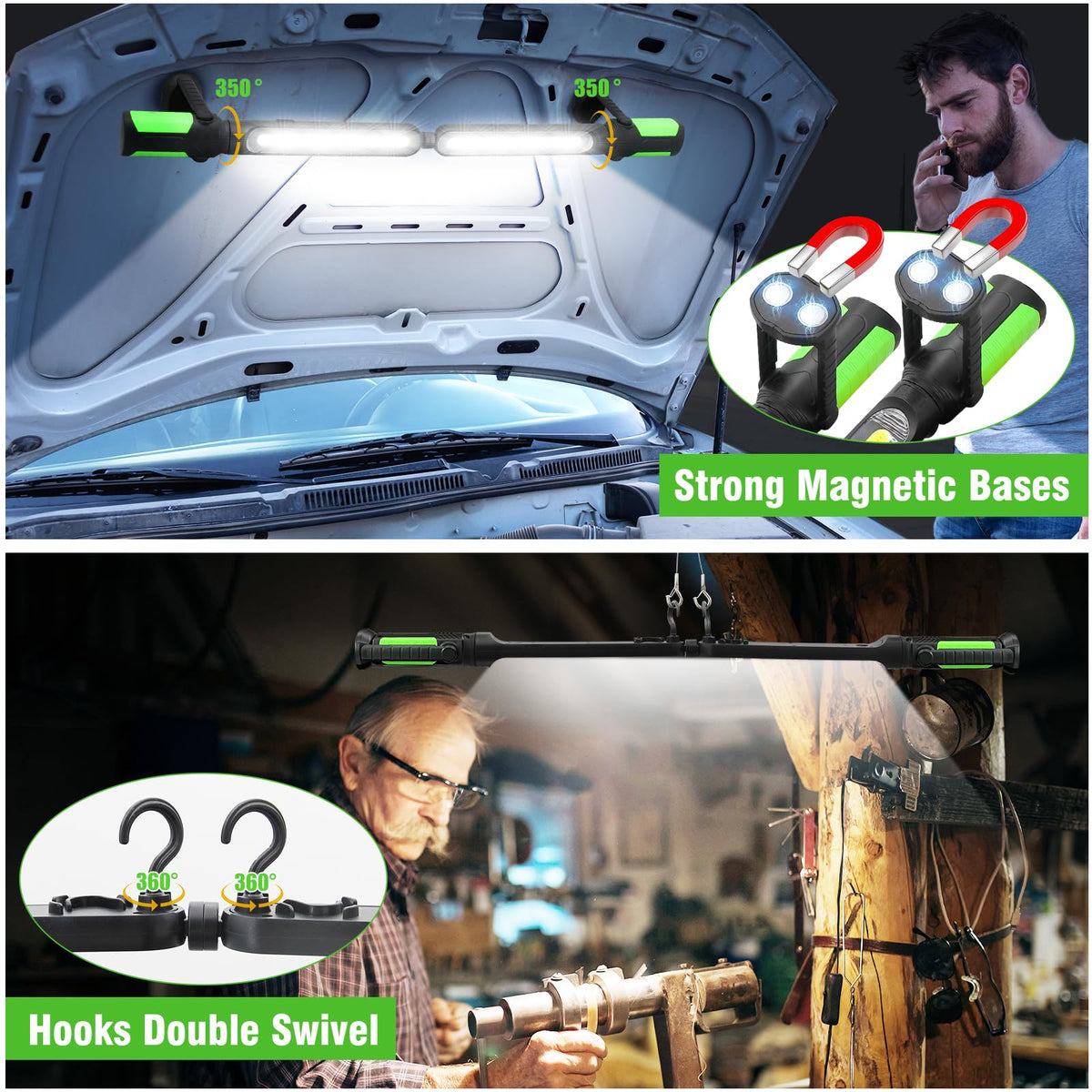 SYLSTAR high-brightness 2400LM mode for detailed car repairs.