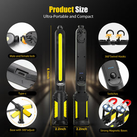 Sylstar work light can be used under a vehicle for precise illumination.