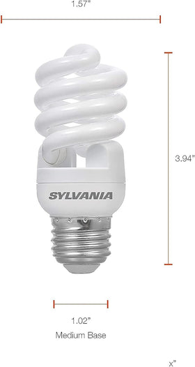 SYLVANIA CFL T2 Twist 4-pack in-lamp demonstrates bright 850 lumens.