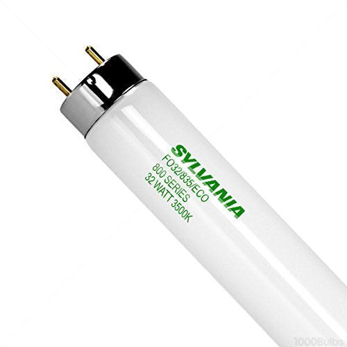 Sylvania FO32/835/ECO 32W T8 fluorescent tube with bright 3500K light and long life.