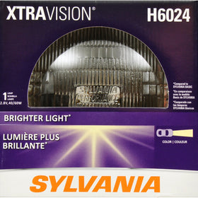 SYLVANIA H6024 XtraVision sealed-beam front view shows brighter downroad illumination.