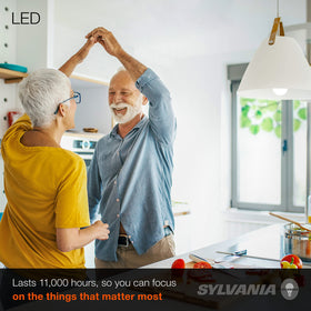 Sylvania LED A19 instant brightness in a ceiling fixture.