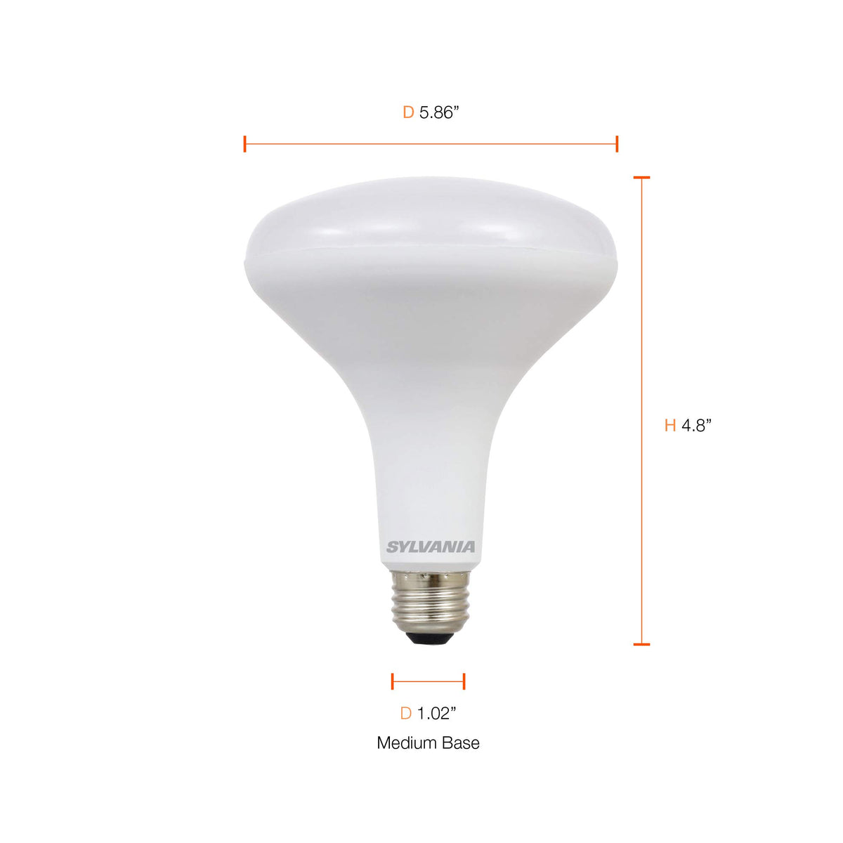 SYLVANIA BR40 dimmable LED bulb with warm 2700K light