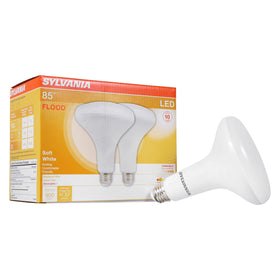 SYLVANIA LED Flood BR40 two-pack front view with 900 lumens brightness