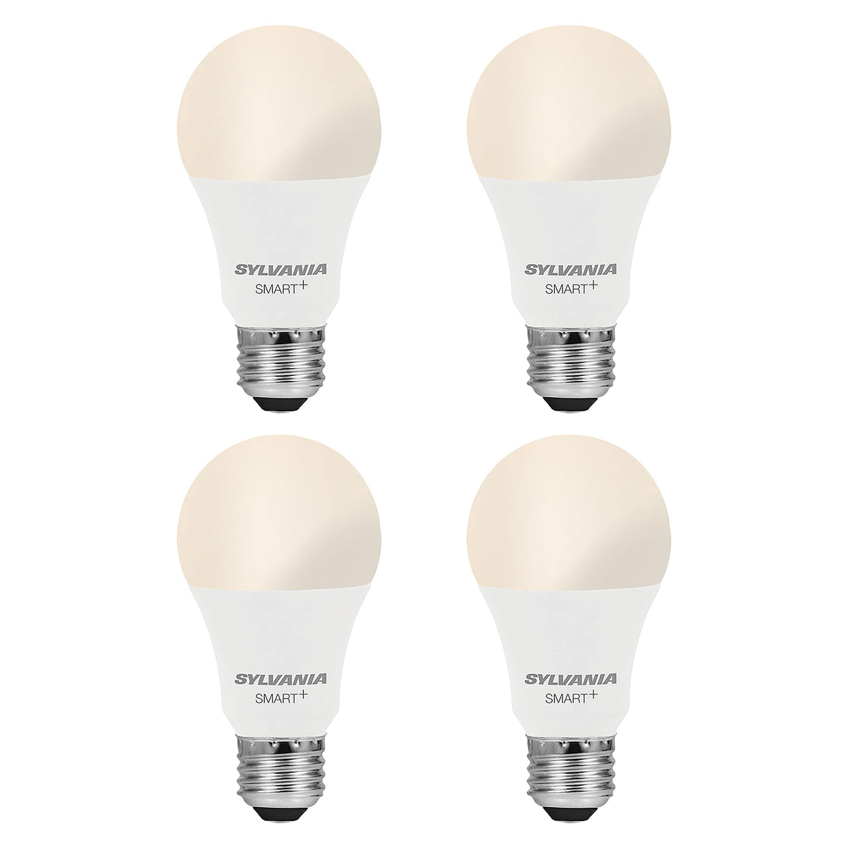 SYLVANIA WiFi LED lightbulb 4-pack emits soft white ambient light for any room