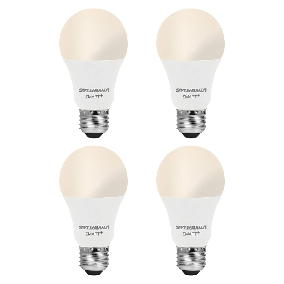 SYLVANIA WiFi LED lightbulb 4-pack emits soft white ambient light for any room