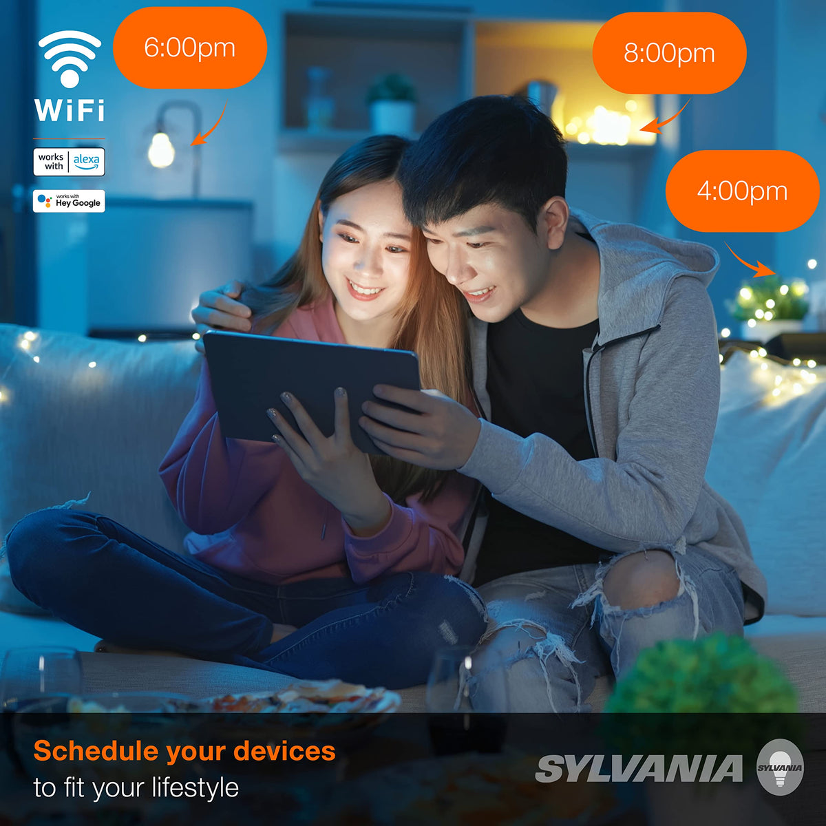 Sylvania WiFi Smart Plug works without a hub for seamless WiFi integration.