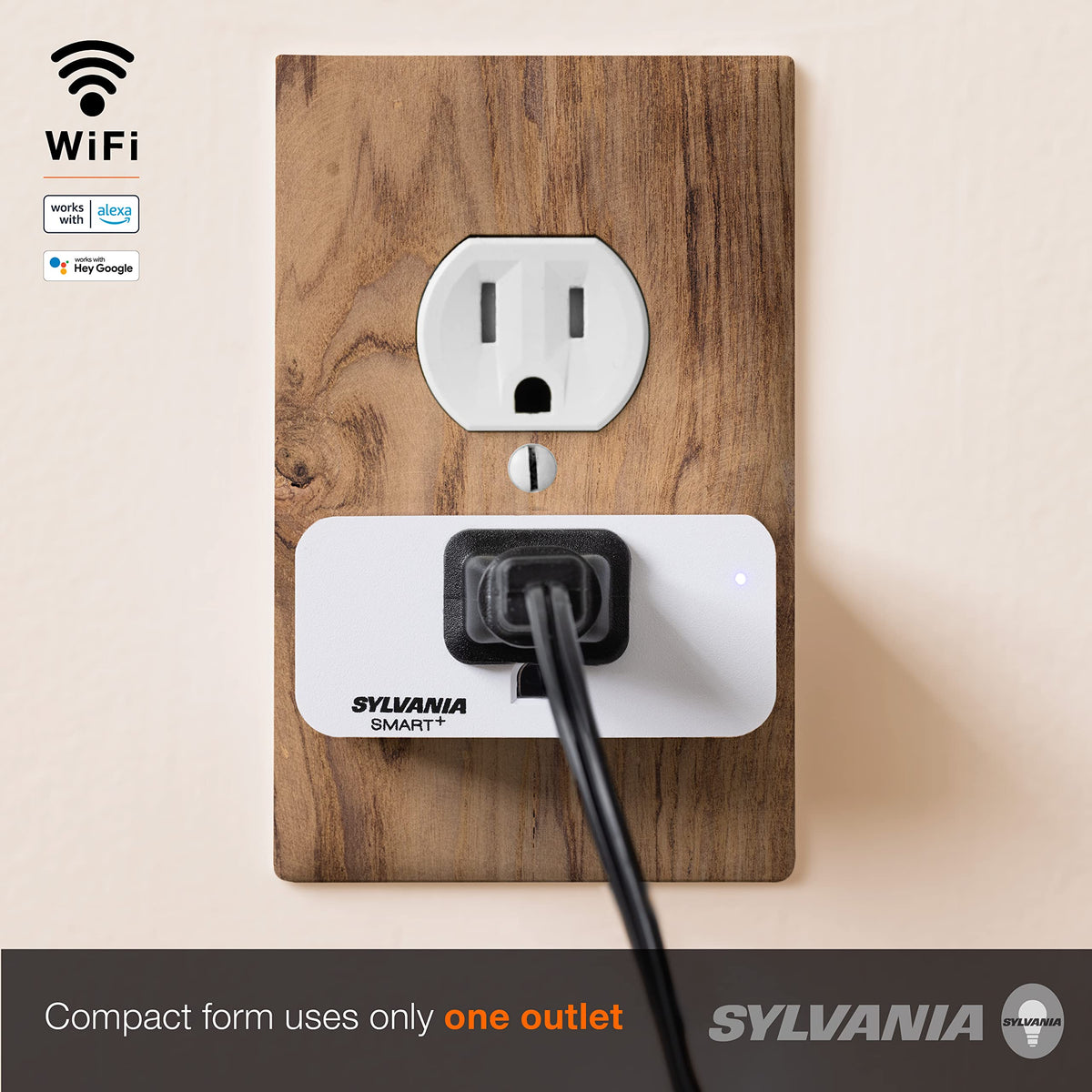 Sylvania WiFi Smart Plug on-off control for energy efficiency.