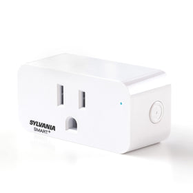 Sylvania WiFi Smart Plug demonstrates voice control with Alexa and Google Assistant.