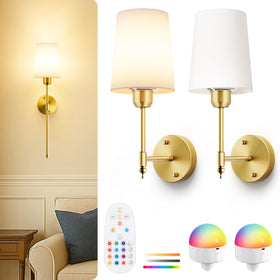 SyncGlow bronze battery wall sconce mounted on wall for cordless ambient lighting