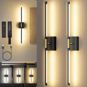 SyncGlow battery wall sconces set of two, front view, provides ambient bedroom lighting.