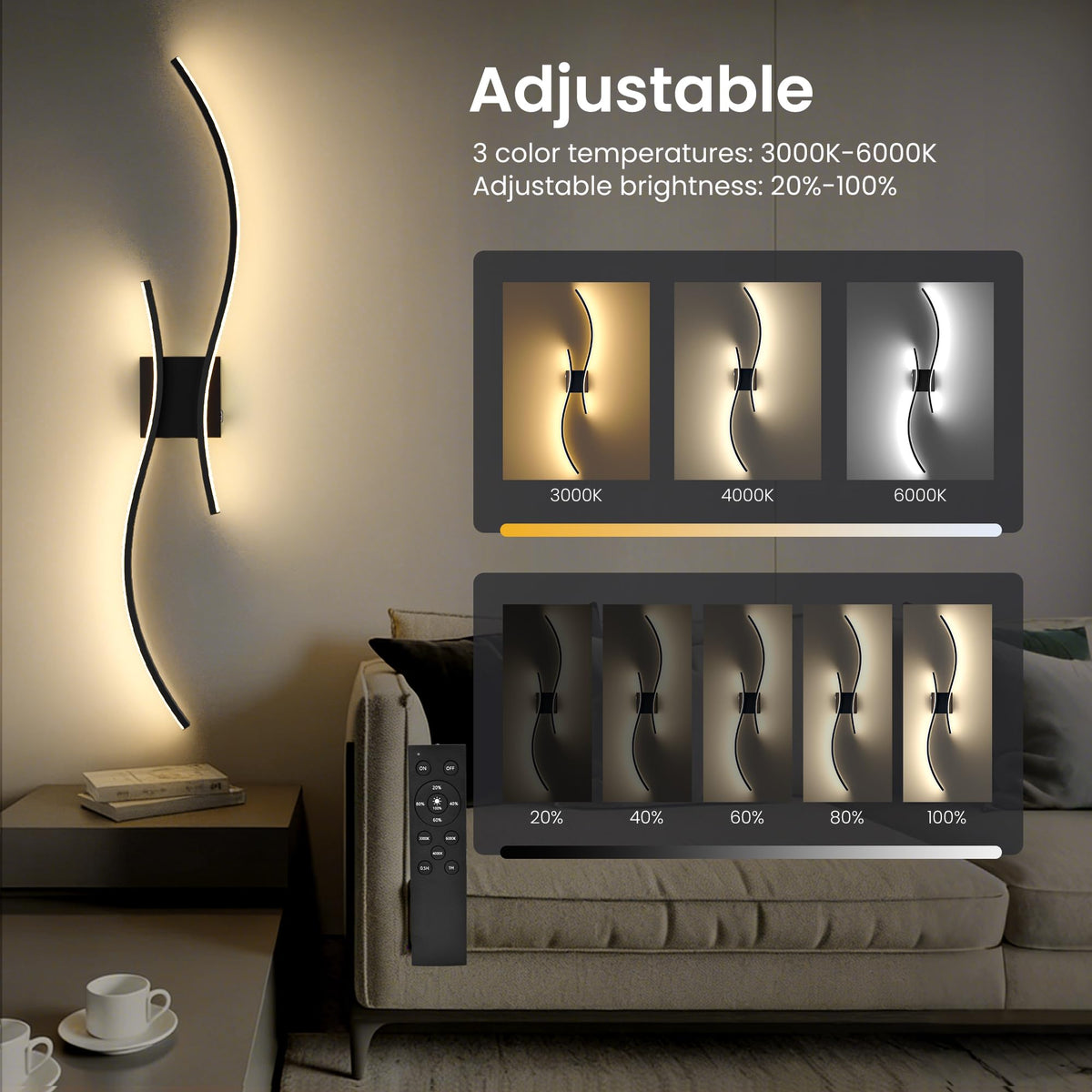 SyncGlow 3CCT settings provide warm to cool light for different activities.