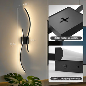 SyncGlow dimmable wall light offering stepless brightness for reading and relaxation.