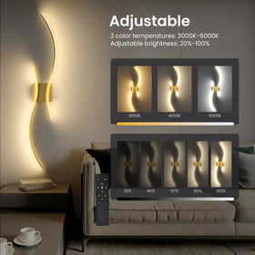 SyncGlow dimmable sconce with stepless brightness for warm, natural, and cool tones.