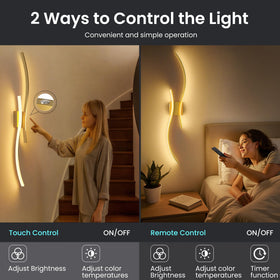 SyncGlow built in timer sconce offers auto shut off in 30 or 60 minutes.