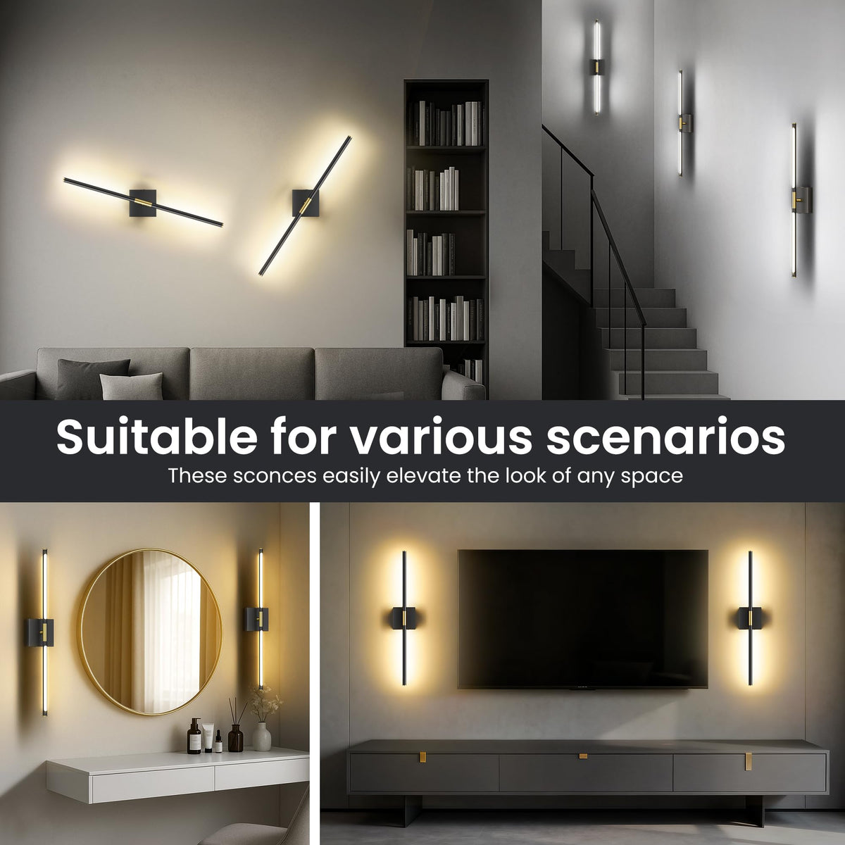 SyncGlow rotating 360 degrees wall sconce directs light precisely.
