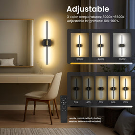 SyncGlow wall sconce with 3CCT and brightness options for mood lighting.