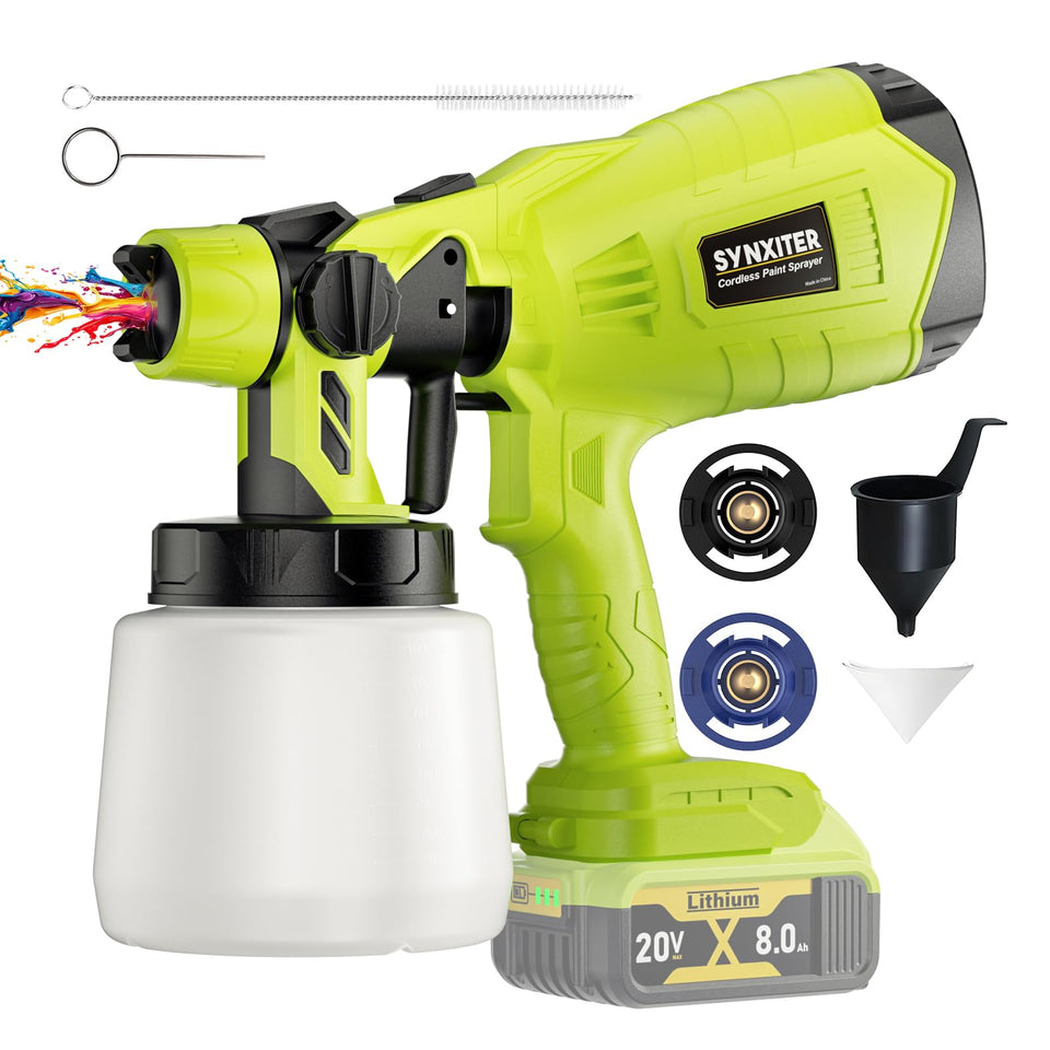 Synxiter brushless cordless sprayer front view for easy mobility during painting tasks.