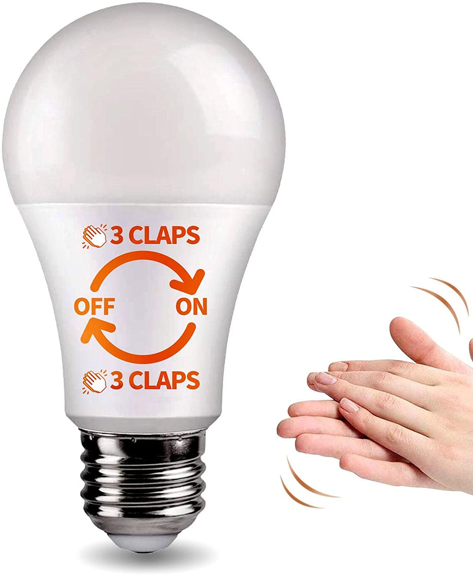 SYSAI 3 Claps light control bulb in bedside lamp for hands-free convenience.