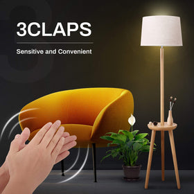 SYSAI clap-detection sound-activated bulb with visual feedback.