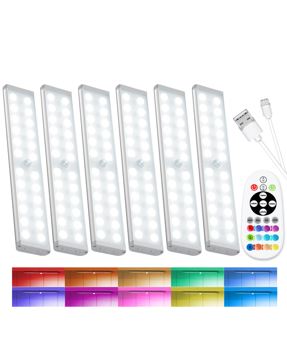 SZOKLED 58-LED motion sensor under-cabinet light illuminates countertops on demand.