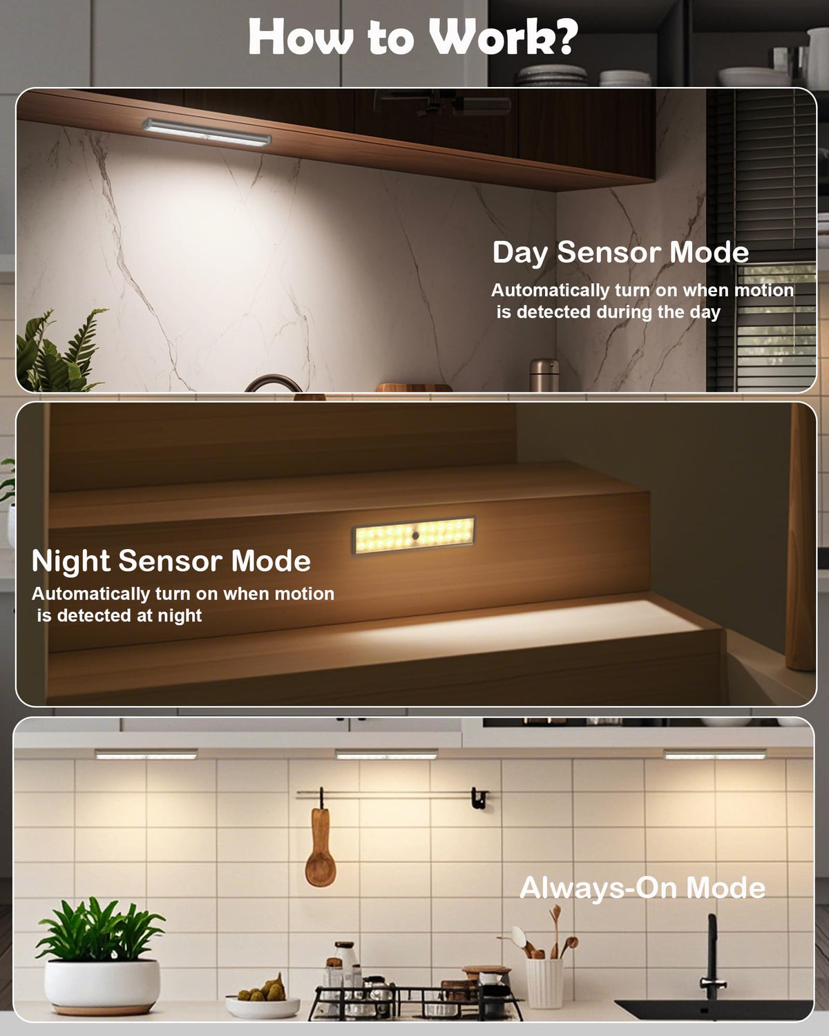 SZOKLED dimmable night light with sensor provides adjustable brightness.