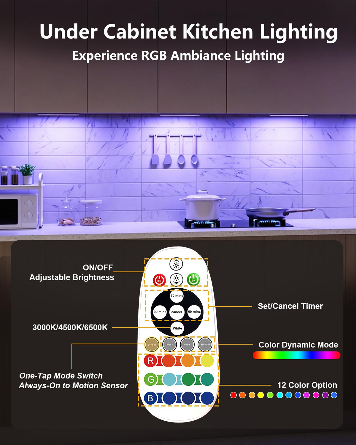 SZOKLED rechargeable 1100mAh under-cabinet light charges via USB-C for long use.