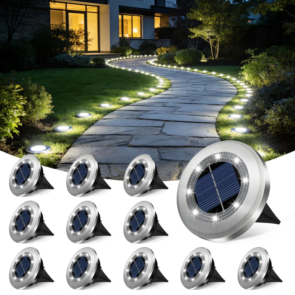 SZPOWER 2.8-inch solar disc light adds subtle landscape accents for borders.