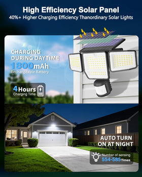 SZPOWER 6000LM output lighting a garden path at night