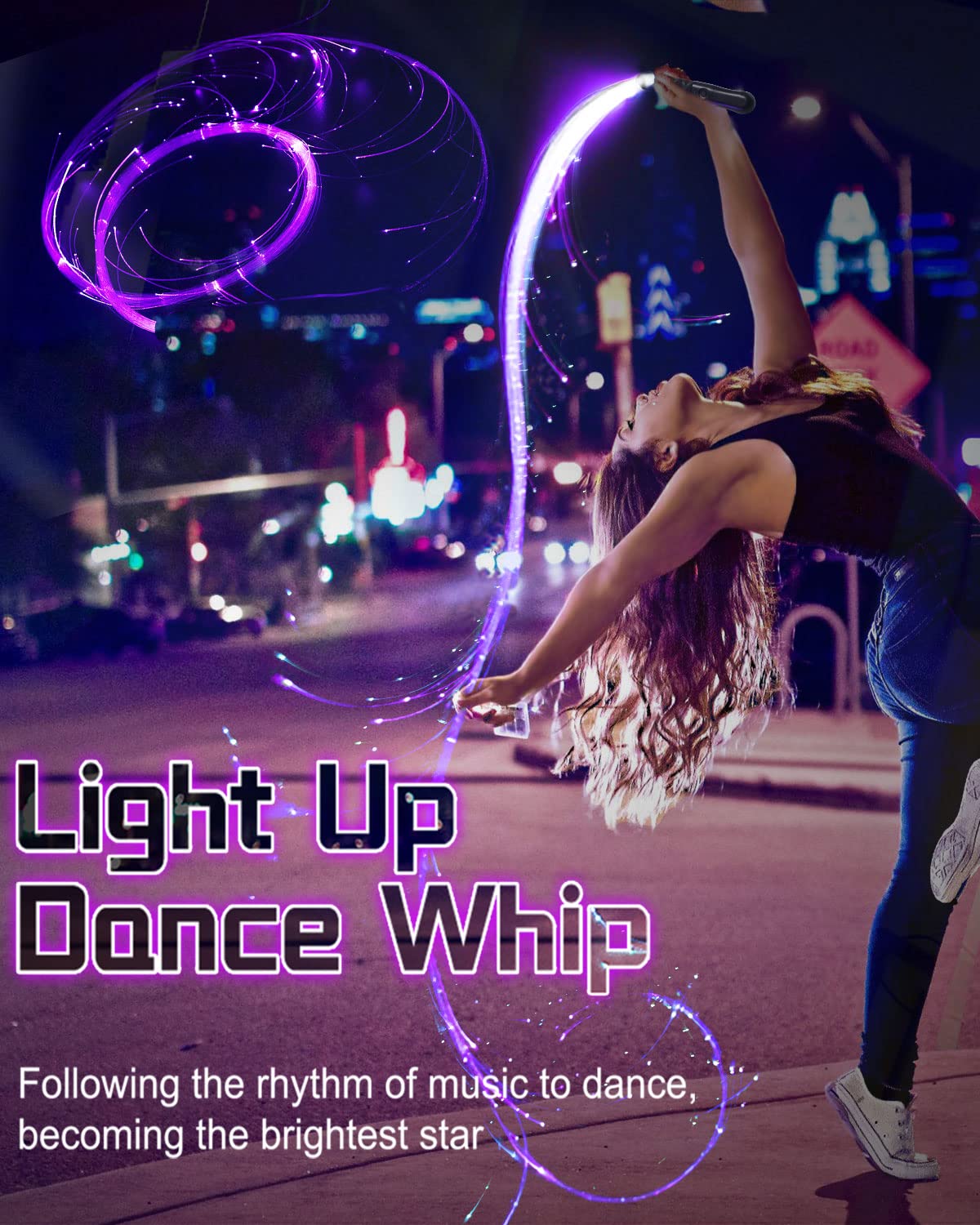 SZYICONG LED whip shows seven rainbow colors for vivid stage visuals.