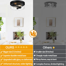 szzgco flush mount ceiling light with clear glass shade provides stylish, bright focal lighting.