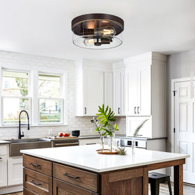 SZZGCO seeded glass shade diffuses light for soft, wide-angle illumination.