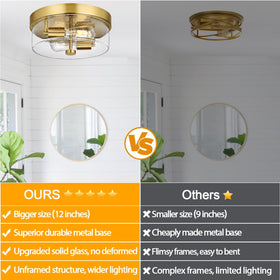 Szzgco gold fixture showing seeded-glass shade and industrial flair