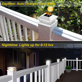 T-SUN wood post installation shows warm and cool modes for ambiance.