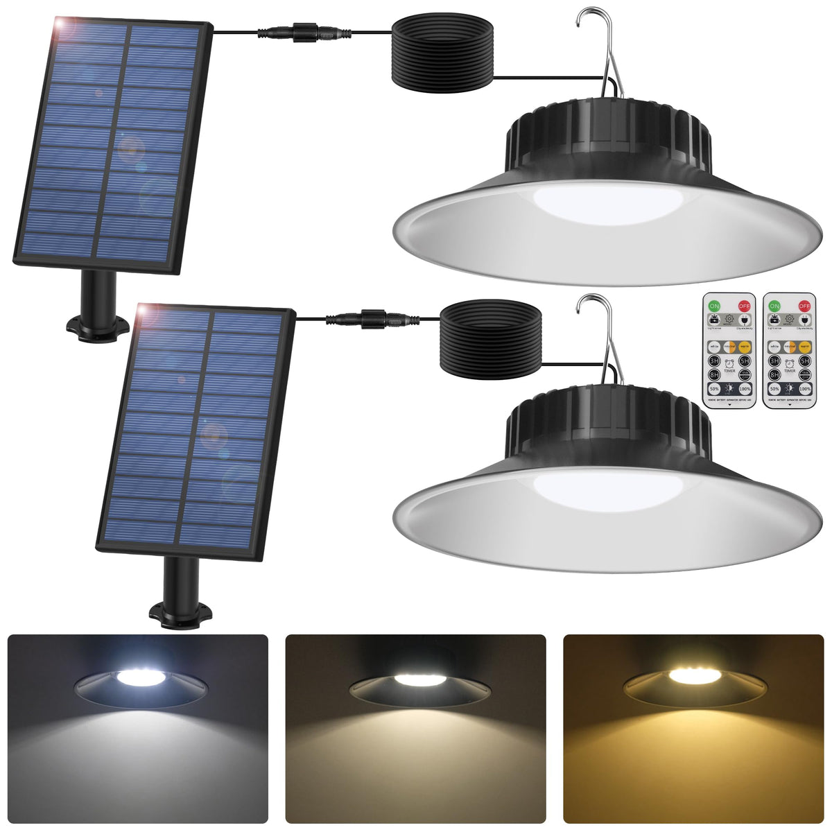 T-SUN solar shed lights panel view for easy sun-powered outdoor installation