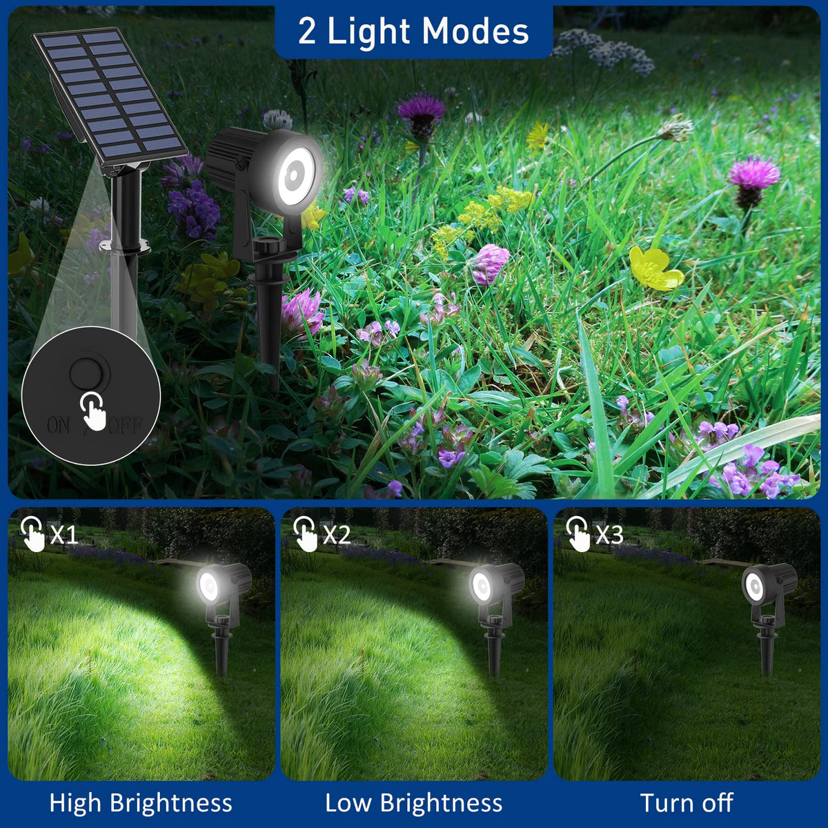 T-SUNUS outdoor LED landscape light covers wide areas for yards and patios.