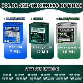 TA*RP YXCN tarp with reinforced corners adds durability for long-term use.