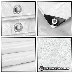 TA*RP YXCN White Tarp 6x12 anti-rust grommets offer reliable longevity