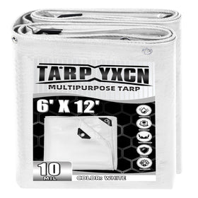 TA*RP YXCN White Tarp 6x12 full view shows size and coverage options